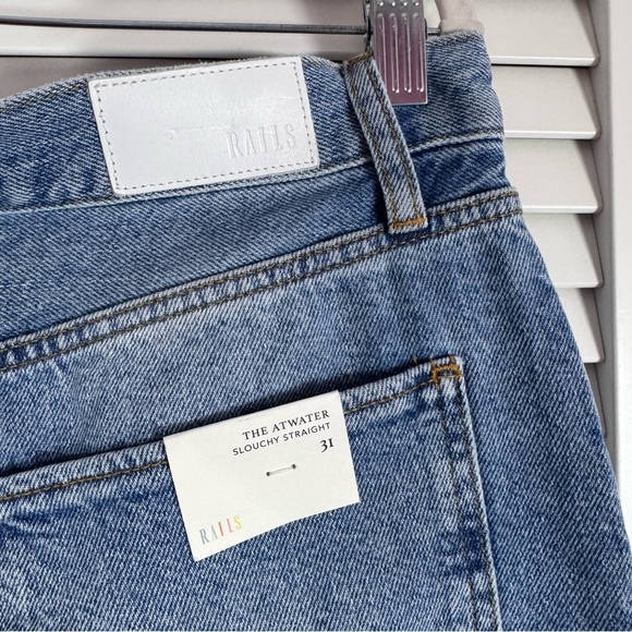 Rails The Atwater Slouchy Straight Leg Crop Jean Blue Bleach Hem Size 31 NEW - Picture 7 of 10